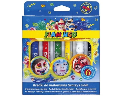 Kredki do malowania twarzy 6 kolorów Flamingo 408789 Titanum