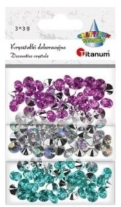 Kryształki dekoracyjne cyrkonie 3 kolory Titanum