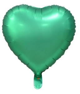 Balon foliowy serce matowe zielone 36cm Godan