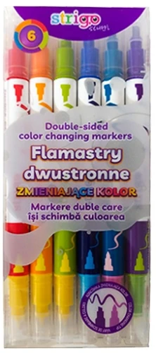 Flamastry dwustronne zmieniające kolor 6kol. Strigo_83805