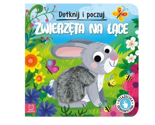 Książeczka sensoryczna Dotknij i poczuj Zwierzęta na łące Aksjomat_83846
