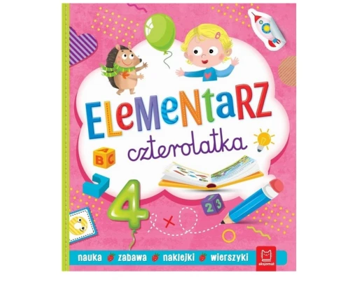 Książeczka Elementarz czterolatka Nauka. Zabawa. Naklejki Aksjomat_83854