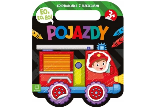Kolorowanka z naklejkami Eo, eo, eo! Pojazdy. Aksjomat_83876