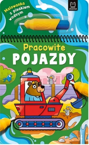 Malowanka z pisakiem wodnym pracowite pojazdy  Aksjomat_83904