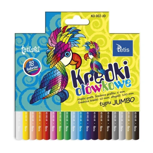Kredki okrągłe jumbo 18kol. KO002-JD Tetis_52644