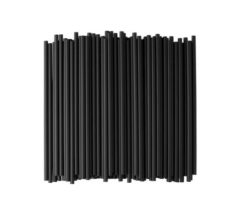 Słomki plastikowe proste czarne 500szt. 22x0,7cm Papstar_83847