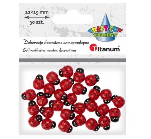 Dekoracje drewniane samoprzylepne 12x15mm 30szt 437293 Titanum_84166
