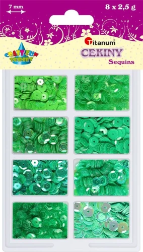 Cekiny odcienie zieleni 8x2,5g 319385 Titanum _53941