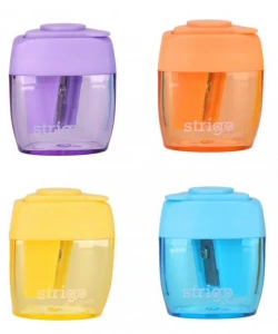 Temperówka do kredek i ołówków na jedną grubość z pojemnikiem Strigo