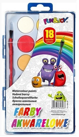Farby akwarelowe 18kol 28mm FUN&JOY Titanum_84481