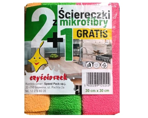 Ściereczki z mikrofibry 3szt 30x30cm Czyścioszek_84483
