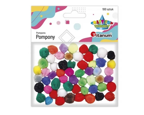 Pompony dekoracyjne mix różne kolory 10mm 100szt 462561 Titanum_84902