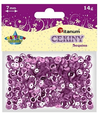 Cekiny okrągłe 7mm metaliczne jasny fiolet 14g Titanum_84948