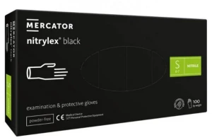 Rękawice nitrylowe NITRYLEX czarny sp., 100 sztuk Mercator