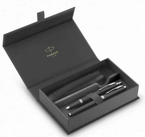 Zestaw Długopis + Pióro IM Czarny CT w Pudełku z Etui Parker_85364