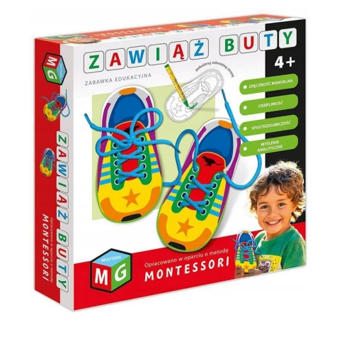 Zabawka edukacyjna przeplatanka Montessori Zawiąż buty Multigra_85605