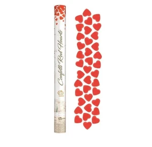 Konfetti wystrzałowe czerwone serduszka tuba 60cm Godan