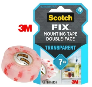 Taśma montażowa dwustronna przezroczysta 19mm x 1.5m Scotch
