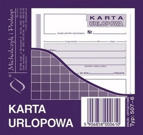 Karta Urlopowa 2/3 A6 40k 507-6 MP_26199