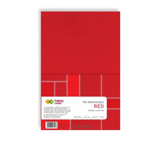 Filc dekoracyjny A4 czerwony 10szt 1,5mm Happy Color_86188