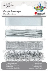 Wstążki tekstylne 4szt srebrne Titanum