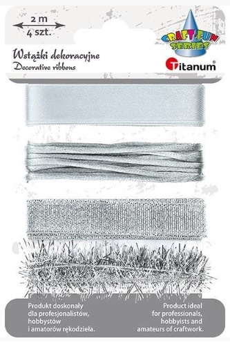 Wstążki tekstylne 4szt srebrne Titanum_86281
