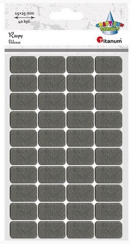 Rzepy samoprzylepne szare 15x25mm 40kpl Titanum_86296