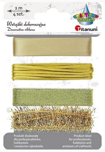 Wstążki tekstylne 4szt złote Titanum_86297