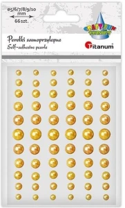 Perełki samoprzylepne 66szt ciemnozłote mix Titanum