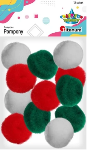 Pompony Craft-Fun Series akrylowe mix 12szt Titanum_86400