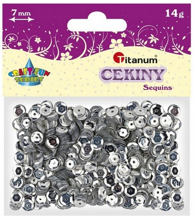 Cekiny okrągłe 7mm 14g metaliczny srebrny Titanum_86439