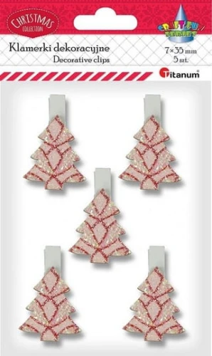 Spinacze drewniane ozdoba Craft-Fun Series choinki Titanum_86443