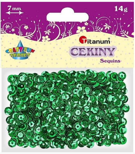Cekiny 7mm 14g metaliczny zielony Titanum_86434