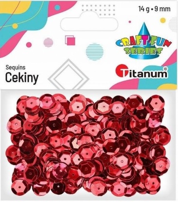 Cekiny 9mm 14g metaliczne czerwone Titanum_86432