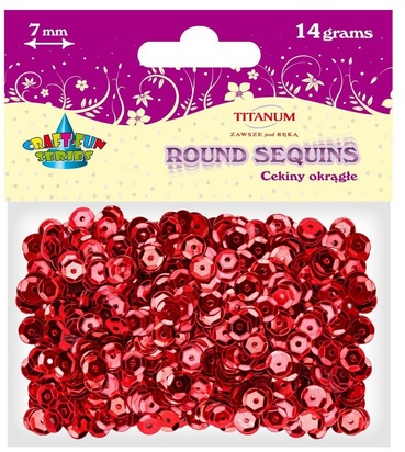 Cekiny okrągłe 7mm 14g metaliczny czerwone Titanum_86437