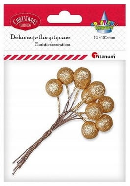 Dekoracje florystyczne złota kulka na piku Titanum_86480