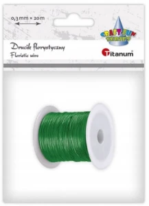 Drucik florystyczny 0,3mm 20m zielony Titanum