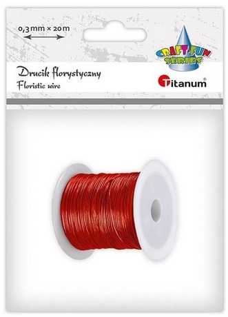 Drucik florystyczny 0,3mm 20m czerwony Titanum_86490