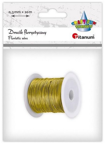 Drucik florystyczny 0,3mm 20m złoty Titanum_86491