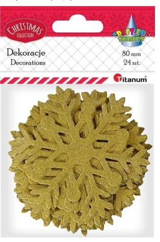 Naklejki Śnieżynki złote 24sztuk Craft-Fun Series Titanum_86496