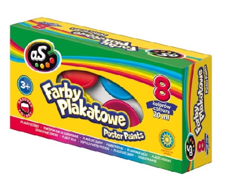 Farby plakatowe 8kol 20ml  AS_49952