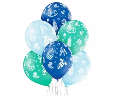 Balony urodzinowe z nadrukiem 30cm Baby boy 6szt Belbal_86622