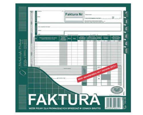 Faktura VAT brutto pełna A4 2/3 142-2E MP_67671
