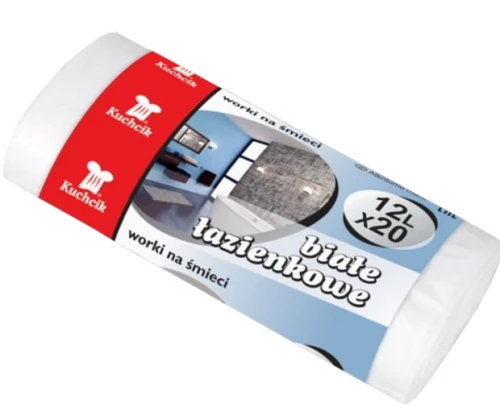 Worki na śmieci białe łazienkowe 12L 20szt. Kuchcik_86648