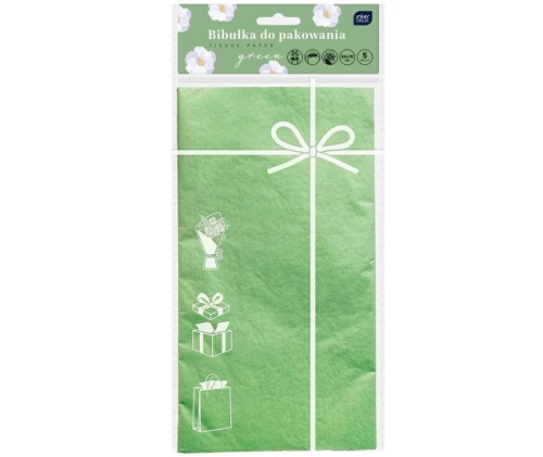 Bibuła gładka do pakowania zielona 50x70cm Interdruk_86886