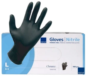 Rękawiczki nitrile czarne L Abena