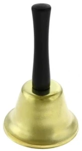 Złoty metalowy dzwonek Świętego Mikołaja