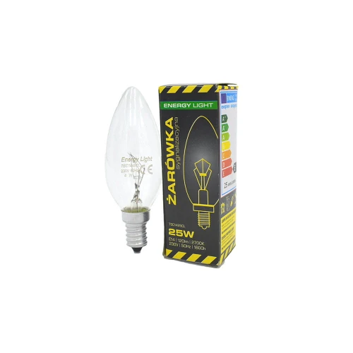 Żarówka 25W E14 B35 świecowa sygnalizacyjna przezroczysta wstrząsoodporna Energy Light_51339