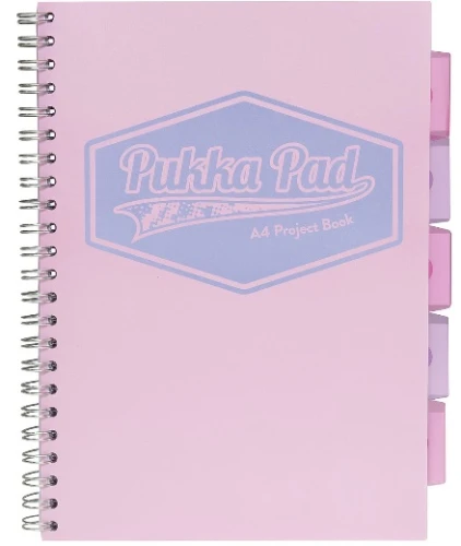 Kołozeszyt A4 200k kratka Project Book Pastel różowy Pukka Pad_54086