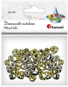Dzwoneczki metalowe złote, srebrne 8/10/12mm Titanum